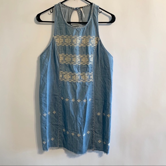 Free People Dresses & Skirts - Free People Denim Look Stitching Razor Back Dress